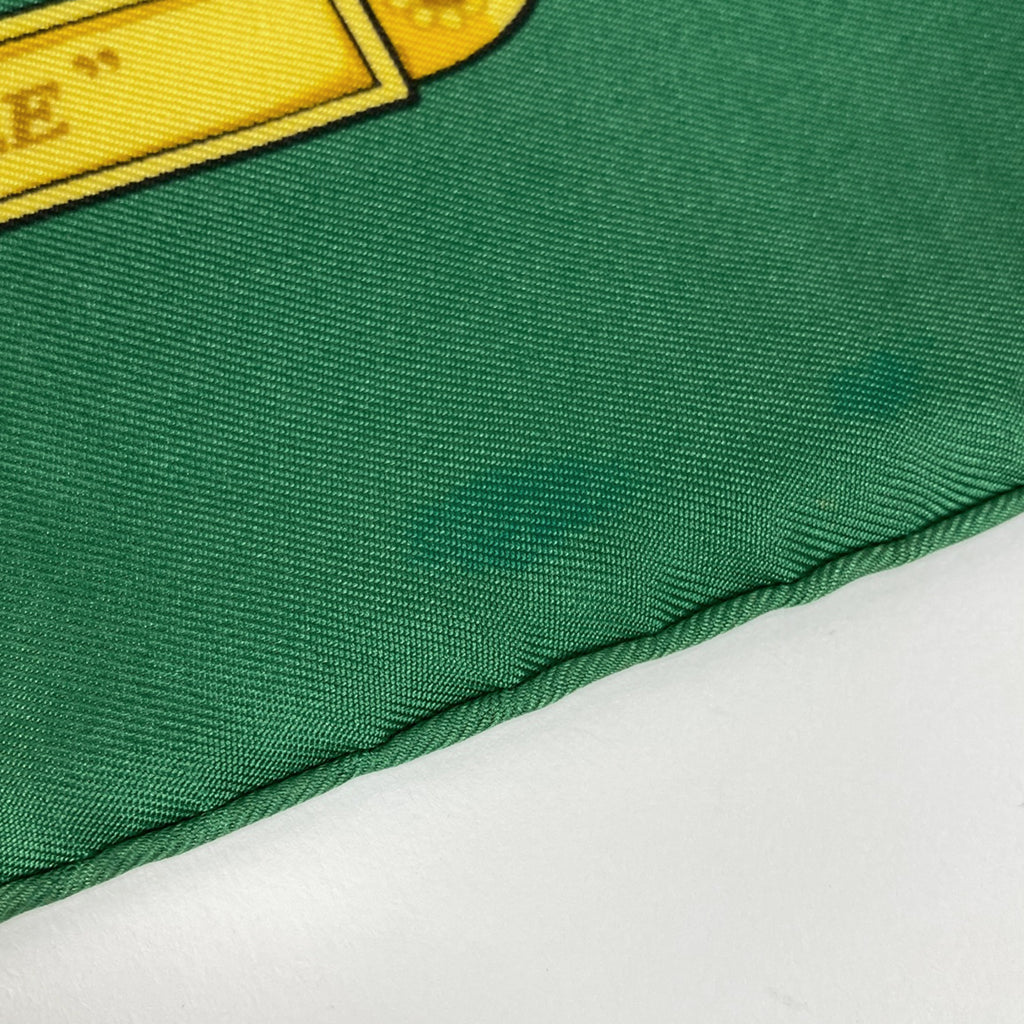 エルメス カレ 90 LE MORS A LA CONETABLE 轡の気品 クツワ 馬具 スカーフ シルク グリーン ブラウン マルチカラー レディース 【中古】brbag