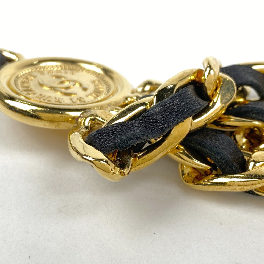 シャネル ココマーク チェーン ベルト 3連 コイン ベルト GP ゴールド レディース 【中古】brbag