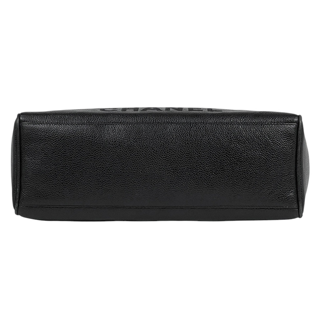 シャネル ロゴ チェーン トートバッグ 肩掛け ショルダーバッグ トートバッグ キャビアスキン ブラック レディース 【中古】brbag