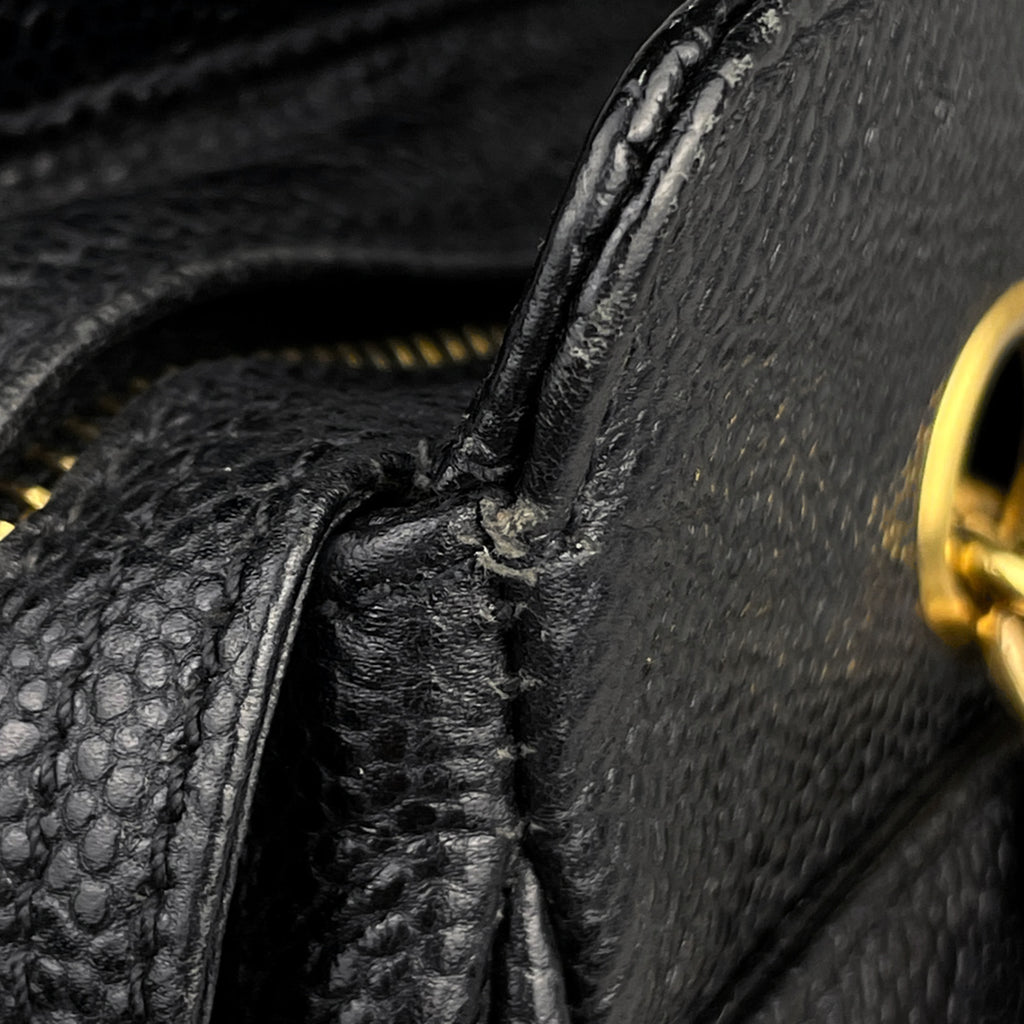 シャネル ロゴ チェーン トートバッグ 肩掛け ショルダーバッグ トートバッグ キャビアスキン ブラック レディース 【中古】brbag