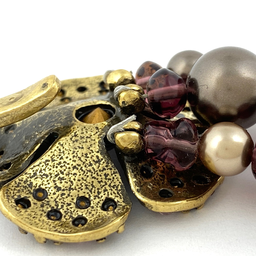 シャネル ココマーク ラインストーン ブレスレット 腕輪 カメリア ブレスレット GP ゴールド レディース 【中古】bracc