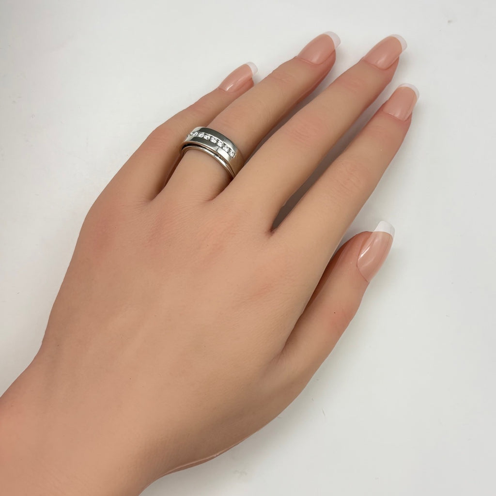 メレダイヤ デザインリング プラチナ 指輪 リング 13号 Pt900 ダイヤモンド レディース 【中古】nbjwl