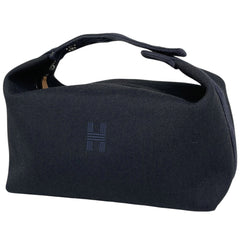 エルメス ブリッド ア ブラック GM バス用ポーチ Hロゴ 化粧ポーチ キャンバス ブラック ネイビー レディース ブランドバッグ・小物 【中古】brbag