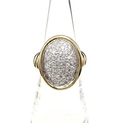 メレダイヤ デザインリング プラチナ YG イエローゴールド 指輪 リング 12号 Pt900 K18 ダイヤモンド レディース ノンブランドジュエリー 【中古】nbjwl