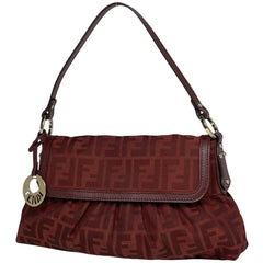 フェンディ ズッカ柄 ショルダーバッグ ハンドバッグ 肩掛け ショルダーバッグ キャンバス レッド 8BR445 レディース 【中古】brbag