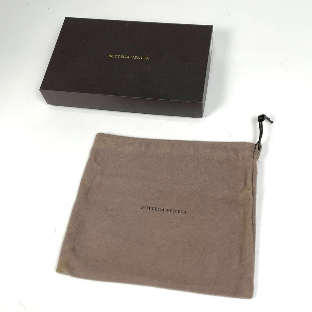 ボッテガヴェネタ イントレチャート 長財布 ラウンドファスナー ラウンドジップ 長財布 レザー ネイビー レディース 【中古】brbag