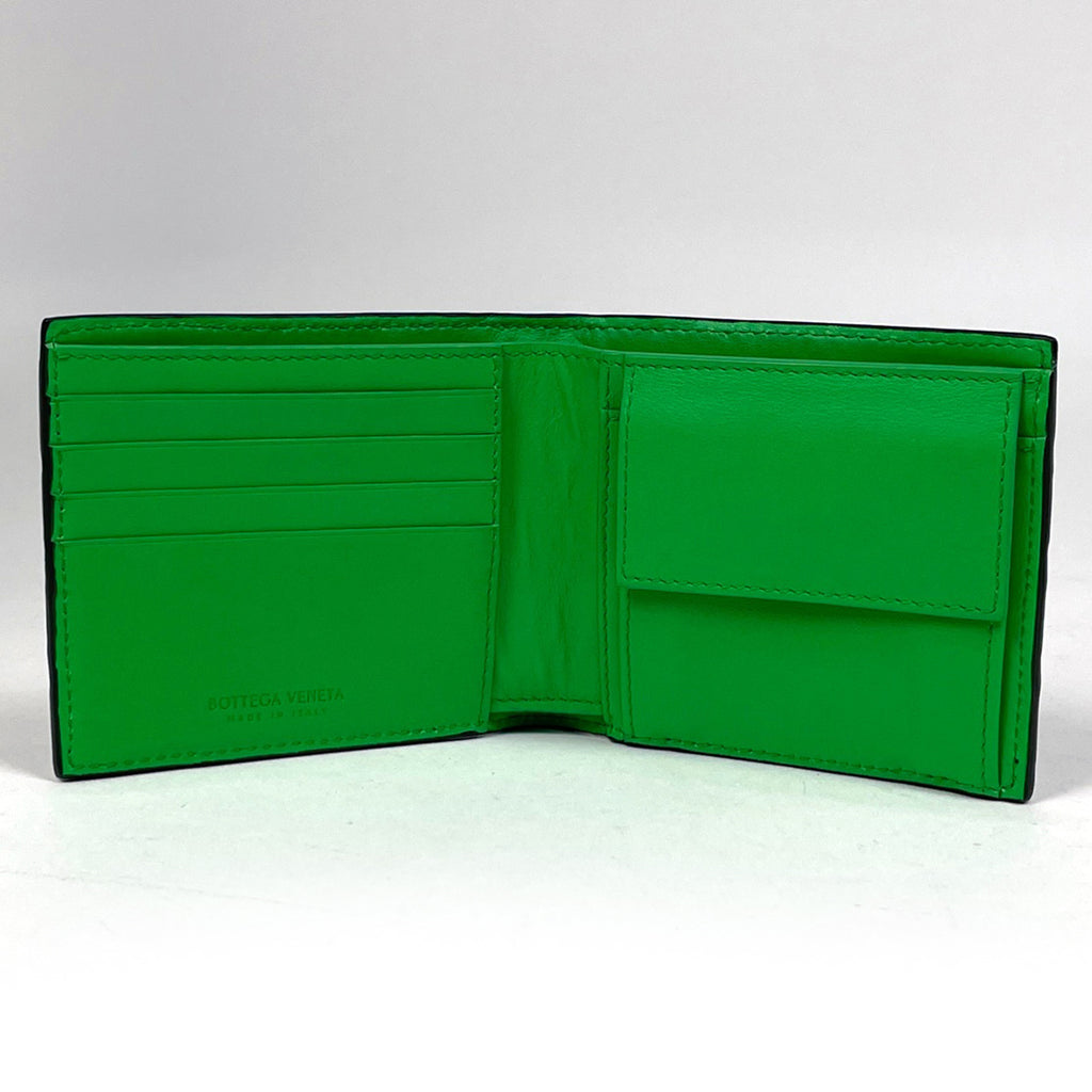 ボッテガヴェネタ イントレチャート 二つ折り財布 札入れ 小銭入れ 二つ折り財布 レザー ブラック 605722 レディース 【中古】brbag