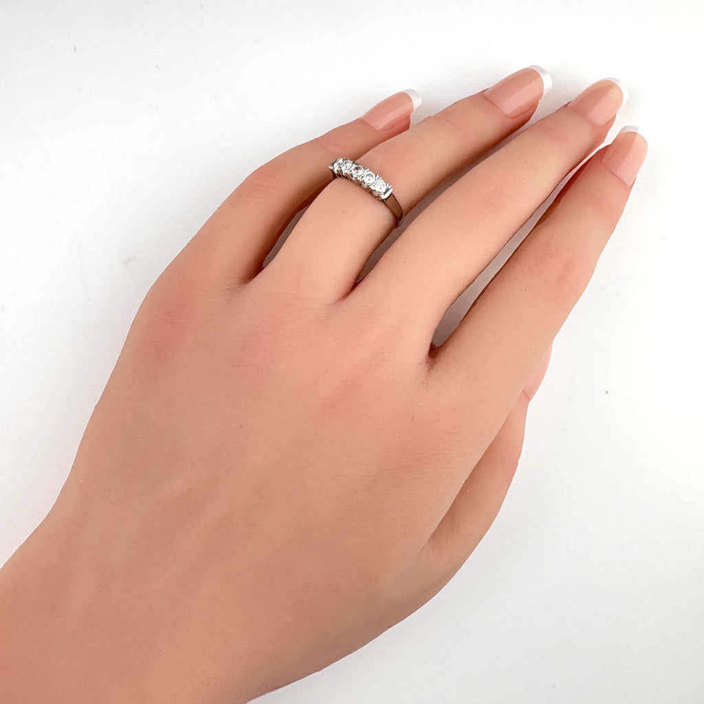 メレダイヤ デザインリング プラチナ 指輪 リング 9号 Pt900 ダイヤモンド レディース ノンブランドジュエリー 【中古】nbjwl