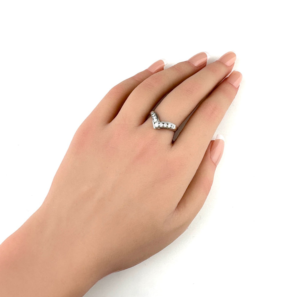 メレダイヤ デザインリング プラチナ 指輪 リング 12号 Pt900 ダイヤモンド レディース 【中古】nbjwl