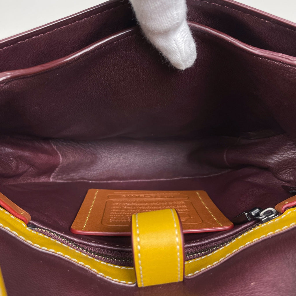 コーチ レザー ショルダーバッグ 斜め掛け ショルダーバッグ レザー イエロー 55036 レディース 【中古】brbag