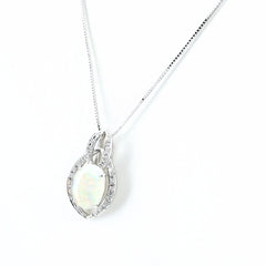 ホワイトオパール デザインネックレス ネックレス K18 WG ホワイトオパール レディース ノンブランドジュエリー 【中古】nbjwl