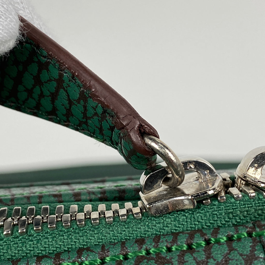 ロエベ ロゴ ハンドバッグ 手提げ ハンドバッグ レザー グリーン レディース 【中古】brbag