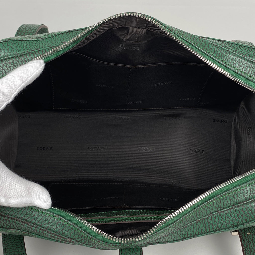 ロエベ ロゴ ハンドバッグ 手提げ ハンドバッグ レザー グリーン レディース 【中古】brbag