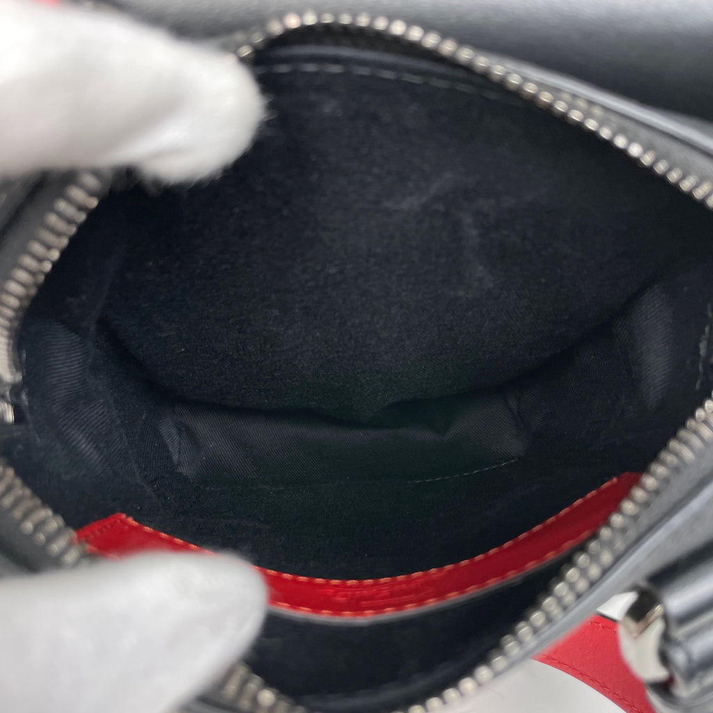 クリスチャンルブタン ロゴ ショルダーバッグ ベンチリポーター スパイク スタッズ ショルダーバッグ レザー ブラック レディース 【中古】brbag