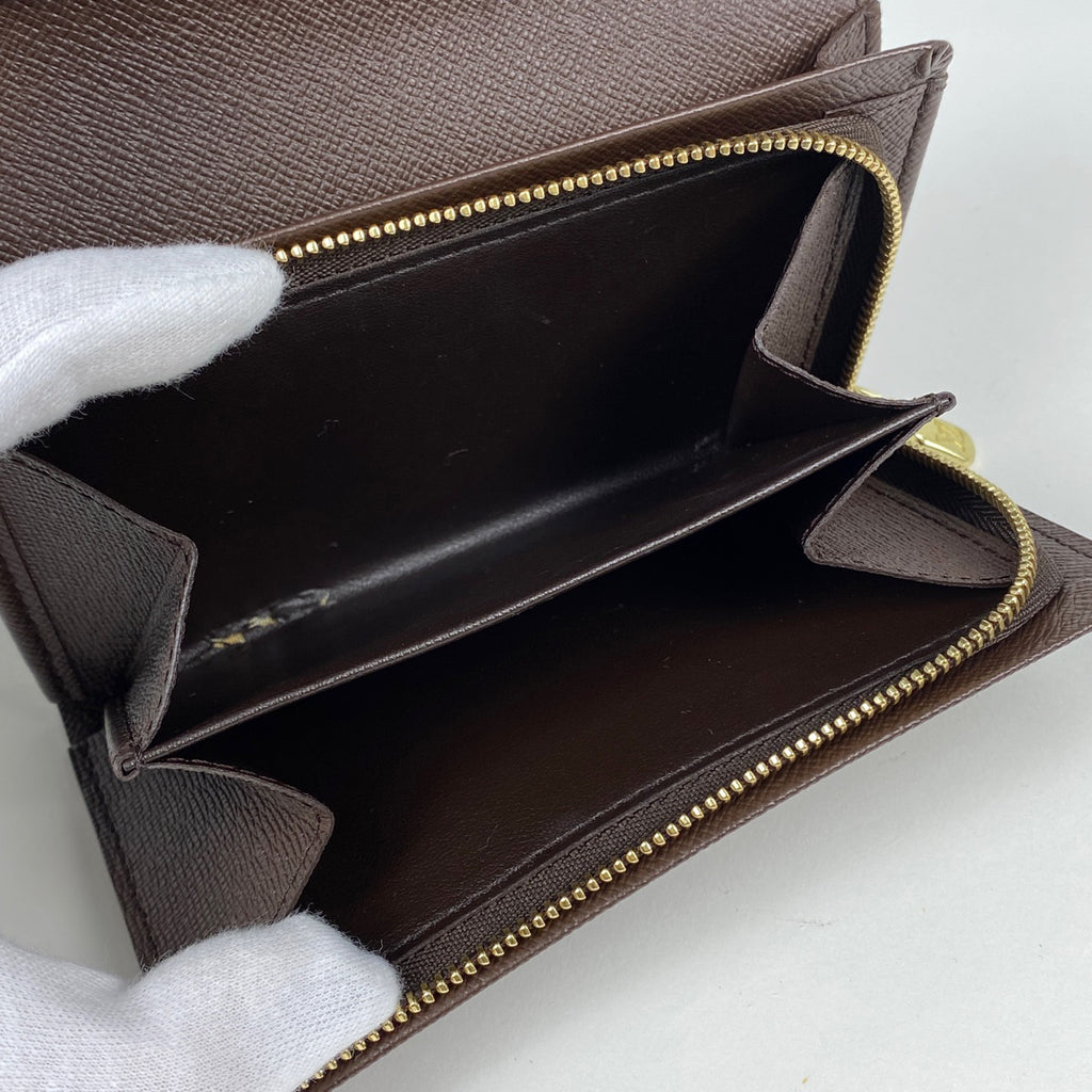 ルイ・ヴィトン ポルトフォイユ トレゾール 二つ折り財布 ダミエ ブラウン N61736 レディース 【中古】brbag