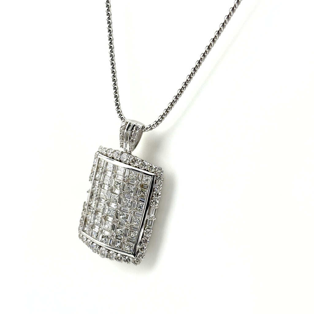 メレダイヤ デザインネックレス WG ホワイトゴールド ペンダント ネックレス K18 WG ダイヤモンド レディース ノンブランドジュエリー 【中古】nbjwl