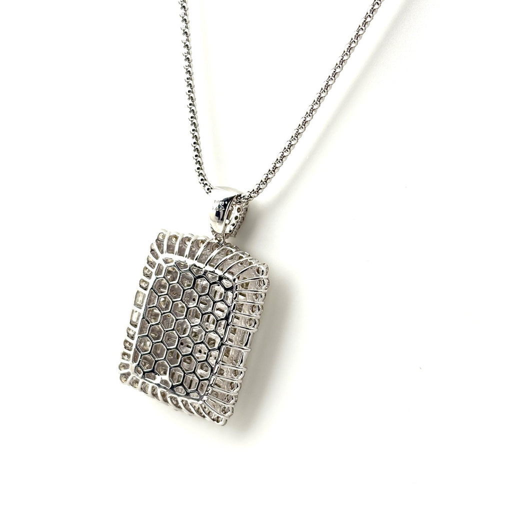 メレダイヤ デザインネックレス WG ホワイトゴールド ペンダント ネックレス K18 WG ダイヤモンド レディース ノンブランドジュエリー 【中古】nbjwl