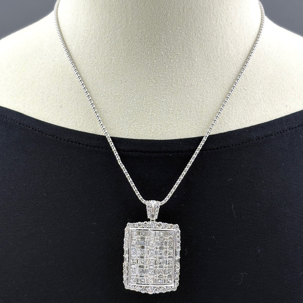 メレダイヤ デザインネックレス WG ホワイトゴールド ペンダント ネックレス K18 WG ダイヤモンド レディース ノンブランドジュエリー 【中古】nbjwl