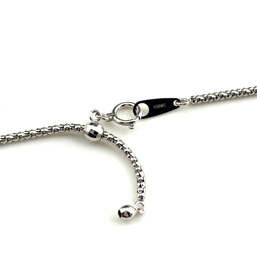 メレダイヤ デザインネックレス WG ホワイトゴールド ペンダント ネックレス K18 WG ダイヤモンド レディース ノンブランドジュエリー 【中古】nbjwl