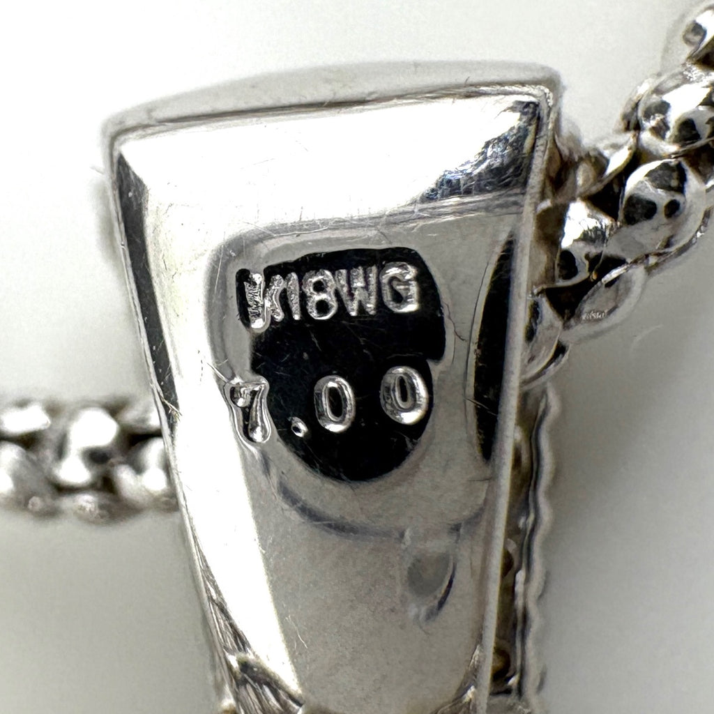 メレダイヤ デザインネックレス WG ホワイトゴールド ペンダント ネックレス K18 WG ダイヤモンド レディース ノンブランドジュエリー 【中古】nbjwl