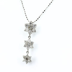 メレダイヤ デザインネックレス WG ホワイトゴールド ペンダント ダイヤモンド ネックレス K18 WG 750 レディース ノンブランドジュエリー 【中古】nbjwl