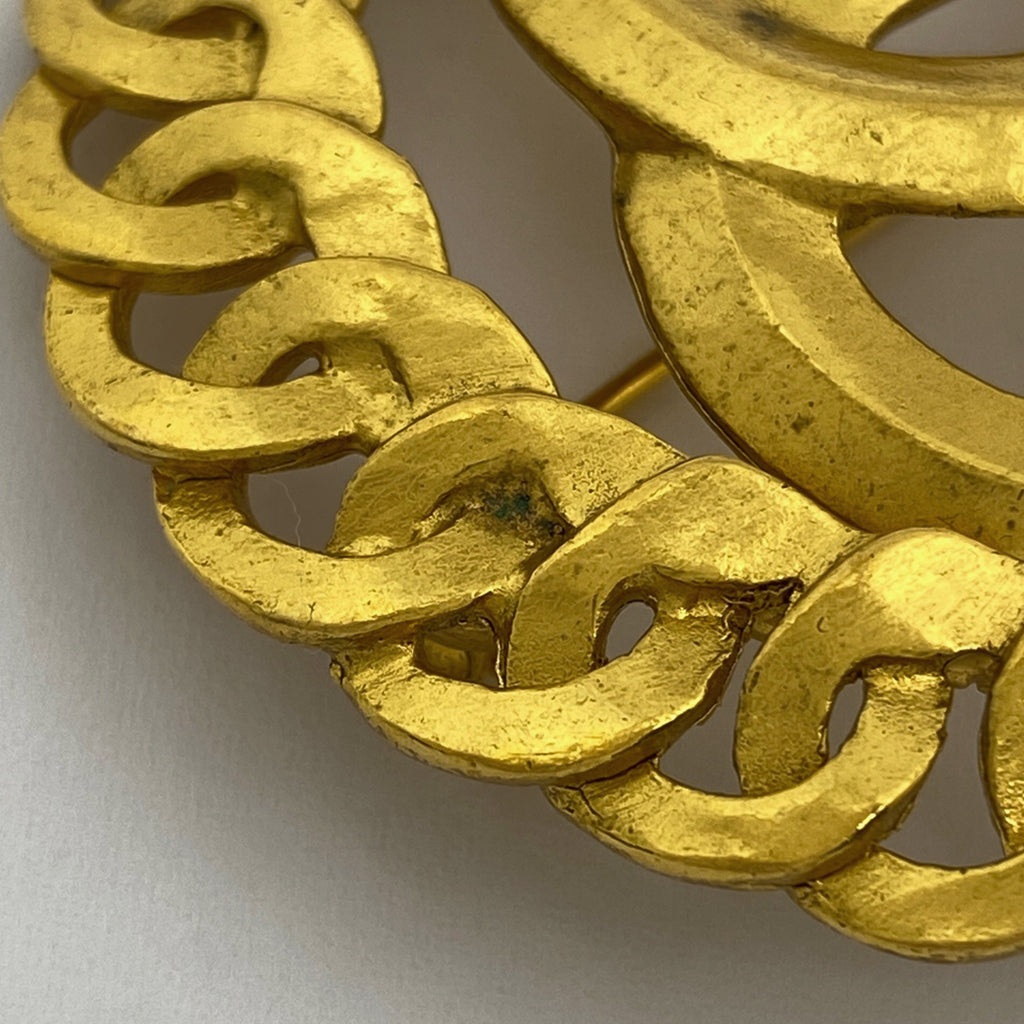 シャネル ココマーク ブローチ ラウンド ブローチ GP ゴールド レディース 【中古】bracc