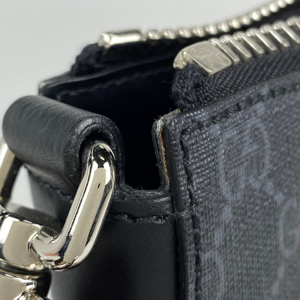 グッチ スモール メッセンジャーバッグ GG柄 シェリーライン ウェブ ショルダーバッグ GGスプリーム ブラック 523599 レディース 【中古】brbag