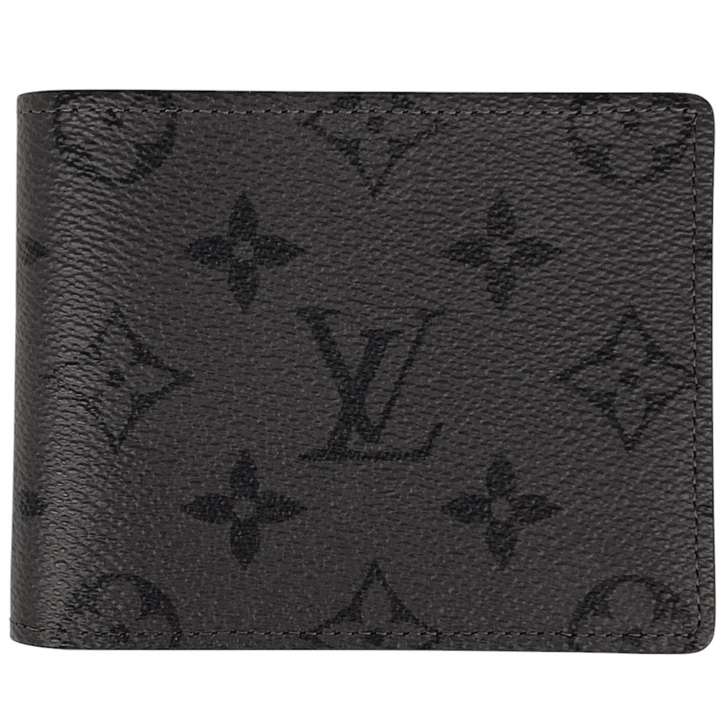 ルイ・ヴィトン ポルトフォイユ スレンダー 札入れ カード入れ モノグラム リバース 二つ折り財布 モノグラムエクリプス グリ(グレー) M80906 メンズ 【中古】brbag