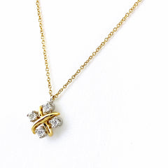 ティファニー ジャンシャランバージェ ネックレス プラチナ YG イエローゴールド ペンダント ネックレス 750 Pt900 ダイヤモンド レディース 【中古】brjwl