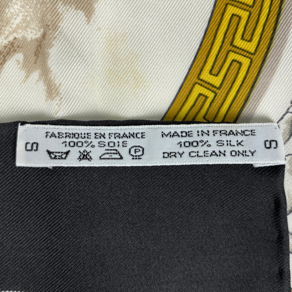 エルメス カレ 90 CHARREADA チャレアーダ カウボーイ 馬 ロデオ スカーフ シルク ブラック マルチカラー レディース 【中古】brbag