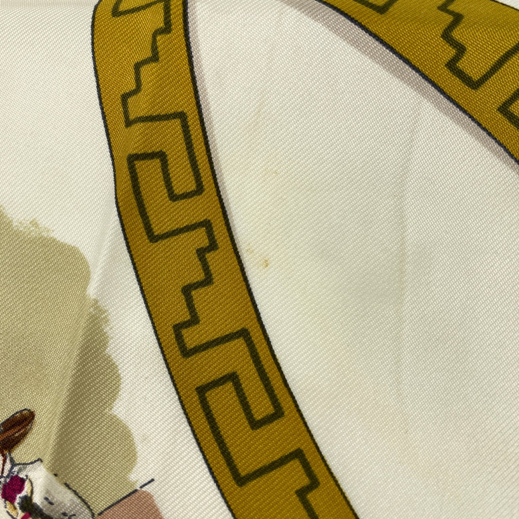 エルメス カレ 90 CHARREADA チャレアーダ カウボーイ 馬 ロデオ スカーフ シルク ブラック マルチカラー レディース 【中古】brbag