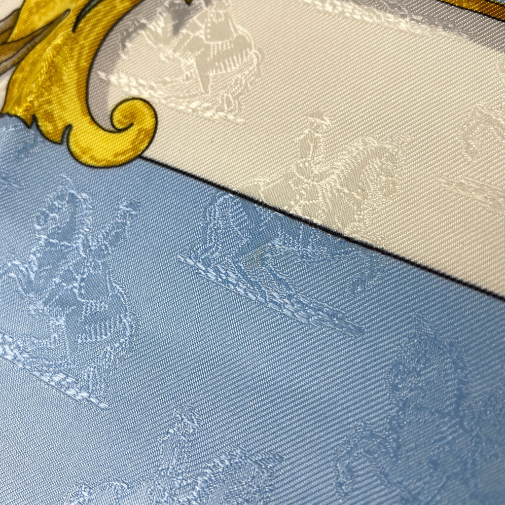 エルメス カレ 90 L’INSTRVCTION DV ROY 帝王学 スカーフ スカーフ シルク ライトブルー マルチカラー レディース 【中古】brbag