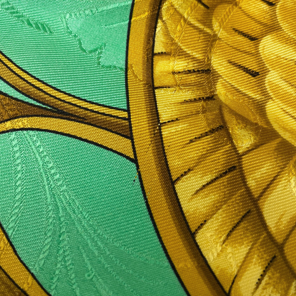 エルメス カレ 90 DAIMYO PRINCES DU SOLEIL LEVANT 大名 日出る国の皇子 家紋 スカーフ シルク グリーン マルチカラー レディース 【中古】brbag