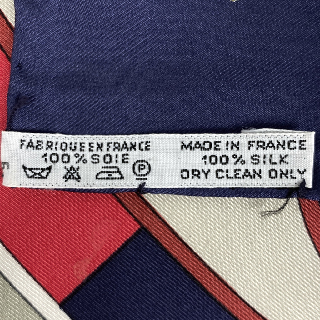 エルメス カレ90 parmi les fleurs je compte les heures 花の中で過ごす時間 スカーフ シルク ネイビー マルチカラー レディース 【中古】brbag