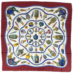 エルメス カレ 90 Qu importe le flacon 香水瓶 Pourvu qu’on ait l’ivresse スカーフ シルク レッド マルチカラー レディース 【中古】brbag