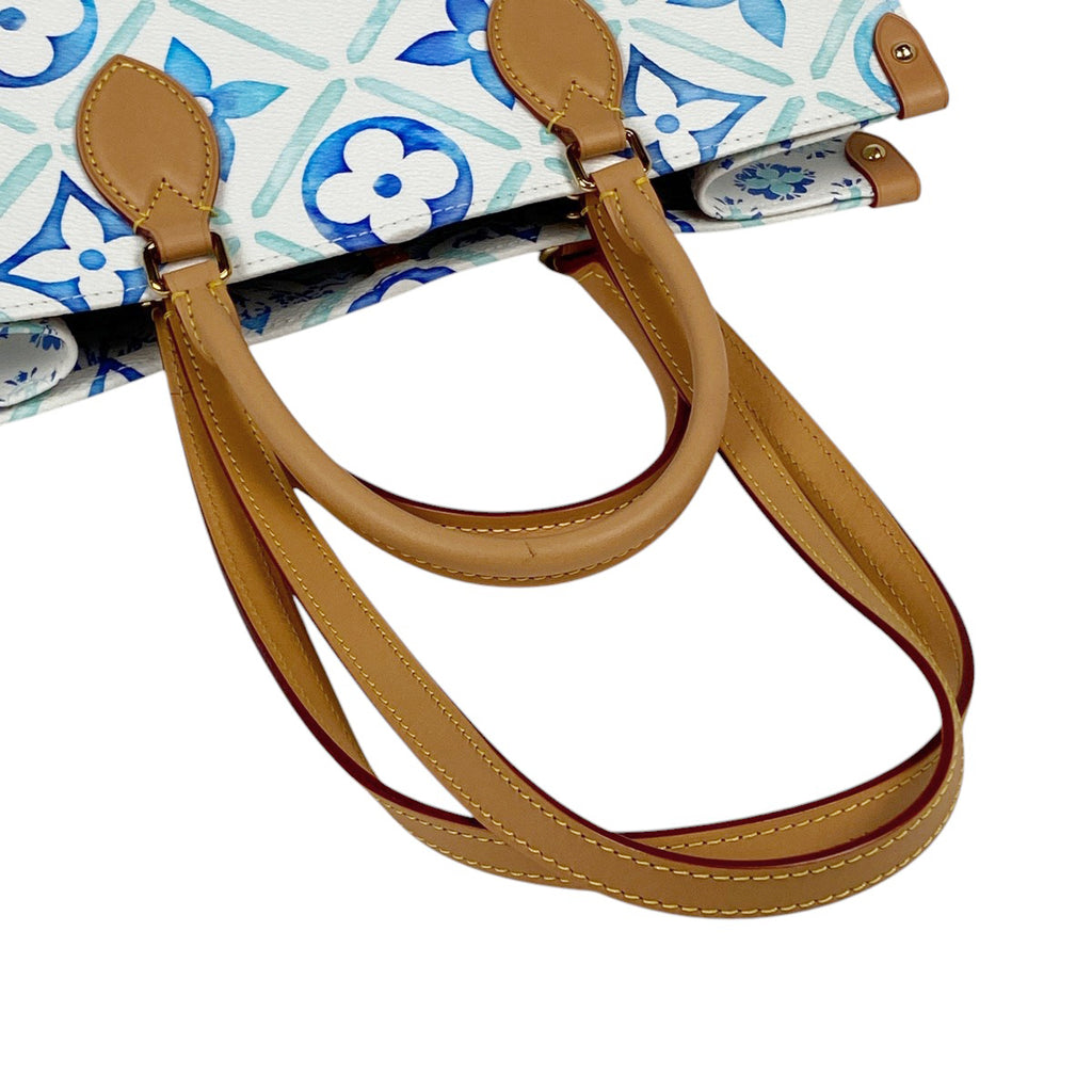 ルイ・ヴィトン オンザゴー MM 2WAY ショルダーバッグ モノグラムタイル トートバッグ モノグラムジャイアント ブルー M11262 レディース 【中古】brbag