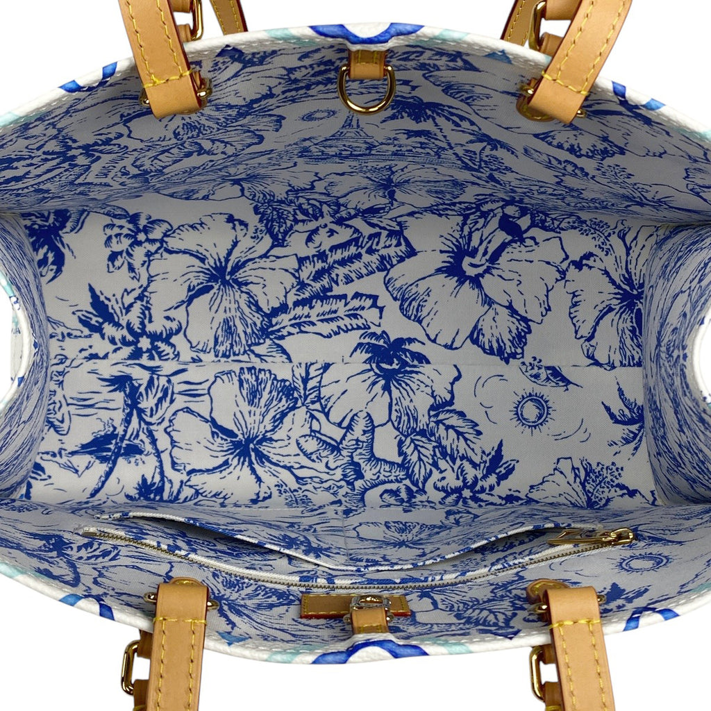 ルイ・ヴィトン オンザゴー MM 2WAY ショルダーバッグ モノグラムタイル トートバッグ モノグラムジャイアント ブルー M11262 レディース 【中古】brbag