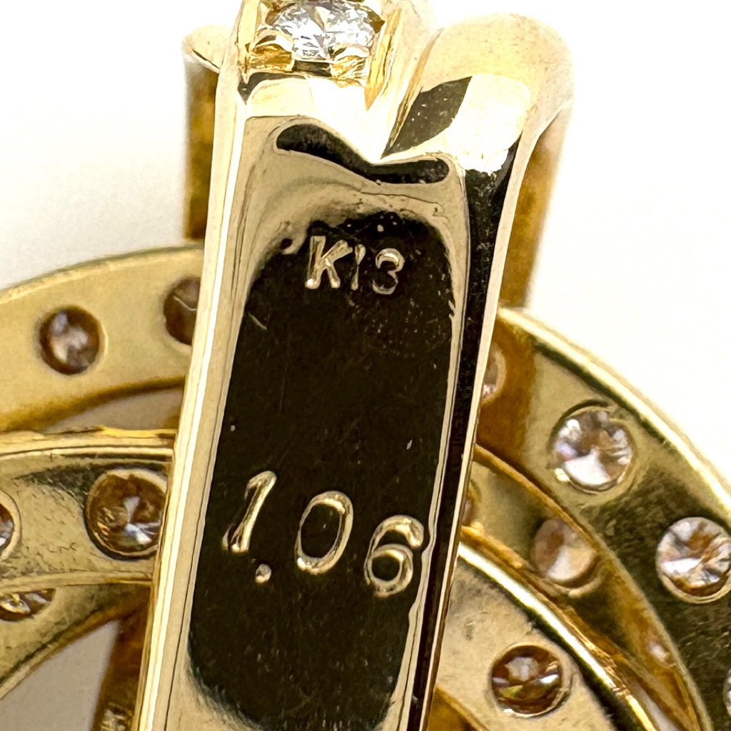 メレダイヤ デザインペンダントトップ YG イエローゴールド ペンダントトップ K18 ダイヤモンド レディース ノンブランドジュエリー 【中古】nbjwl