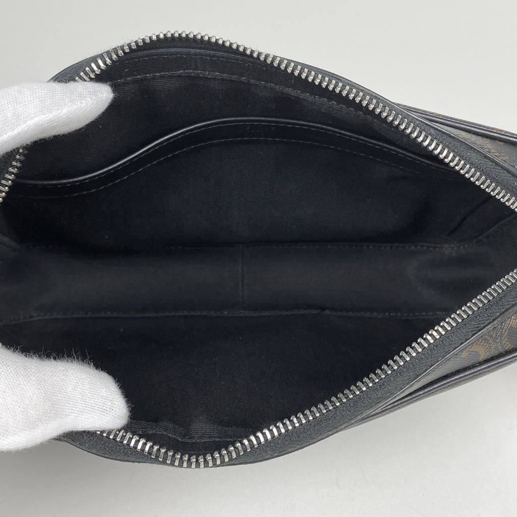 セリーヌ トリオンフ ショルダーバッグ 斜め掛け ロゴ ショルダーバッグ コーティングキャンバス ブラック レディース 【中古】brbag