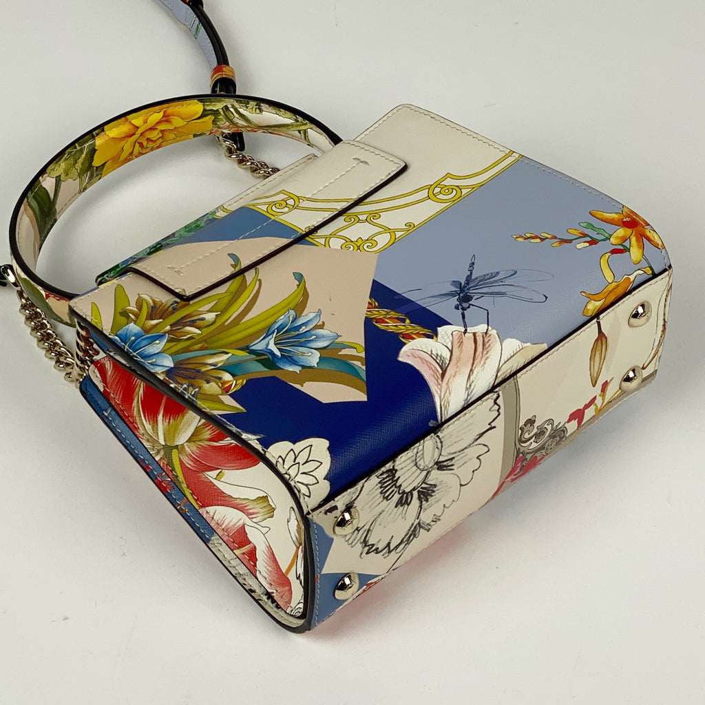 サルヴァトーレフェラガモ ヴァラリボン ハンドバッグ 2WAY ショルダーバッグ 花柄 ハンドバッグ レザー ブルー マルチカラー レディース 【中古】brbag