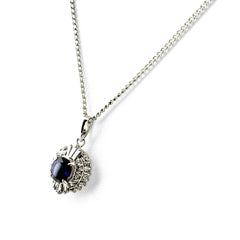 サファイア デザインネックレス ネックレス Pt900 Pt850 サファイア レディース ノンブランドジュエリー 【中古】nbjwl