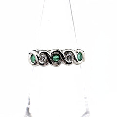 エメラルド デザインリング プラチナ 指輪 メレダイヤ リング 11.5号 Pt900 エメラルド ダイヤモンド レディース ノンブランドジュエリー 【中古】nbjwl