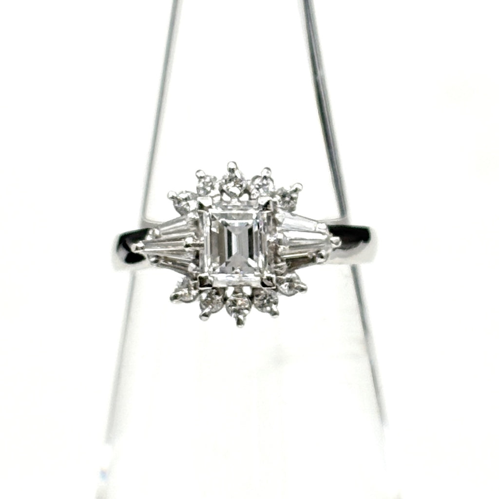 ダイヤモンド デザインリング プラチナ 指輪 メレダイヤ リング 7号 Pt900 ダイヤモンド レディース 【中古】nbjwl