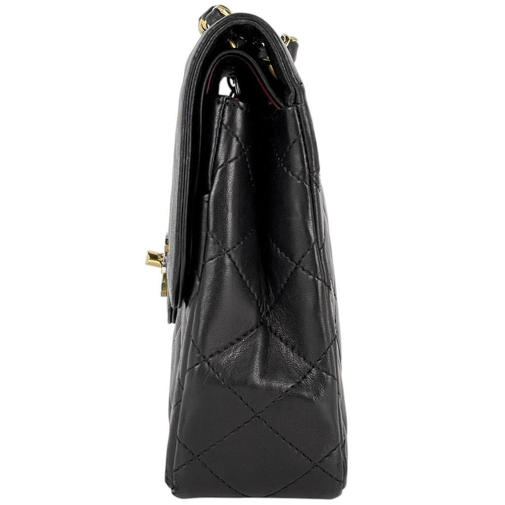 シャネル パリ限定 マトラッセ Wフラップ チェーン ショルダーバッグ ココマーク ショルダーバッグ レザー ブラック レディース 【中古】brbag