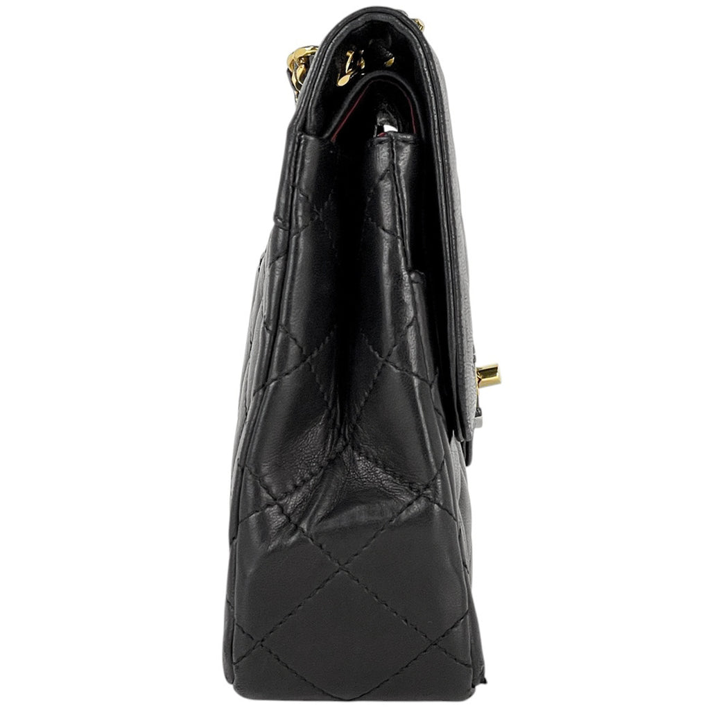 シャネル パリ限定 マトラッセ Wフラップ チェーン ショルダーバッグ ココマーク ショルダーバッグ レザー ブラック レディース 【中古】brbag