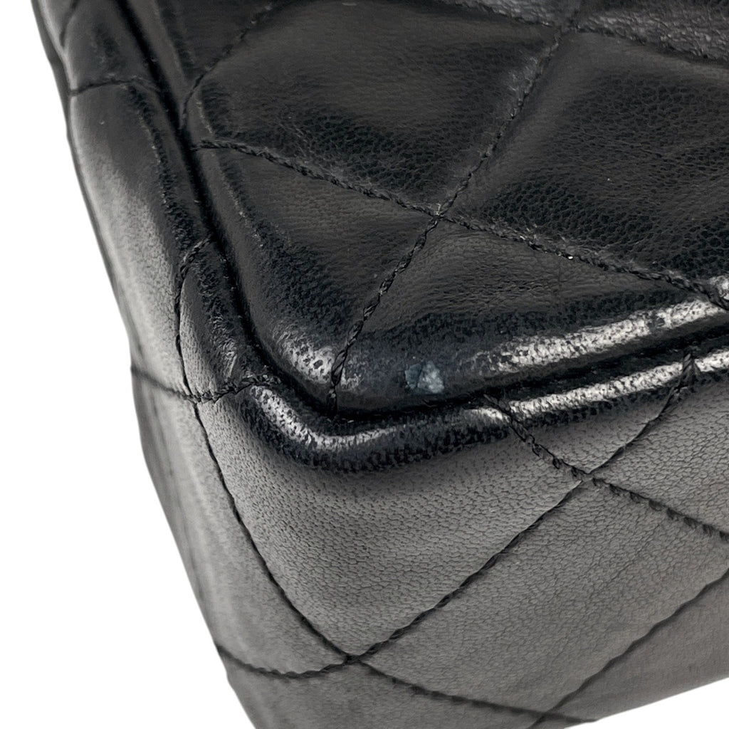 シャネル パリ限定 マトラッセ Wフラップ チェーン ショルダーバッグ ココマーク ショルダーバッグ レザー ブラック レディース 【中古】brbag