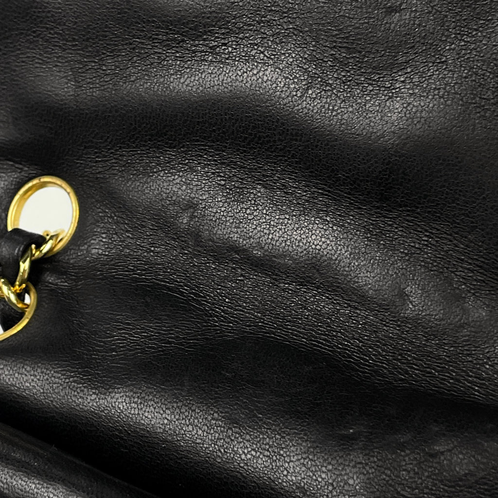 シャネル パリ限定 マトラッセ Wフラップ チェーン ショルダーバッグ ココマーク ショルダーバッグ レザー ブラック レディース 【中古】brbag