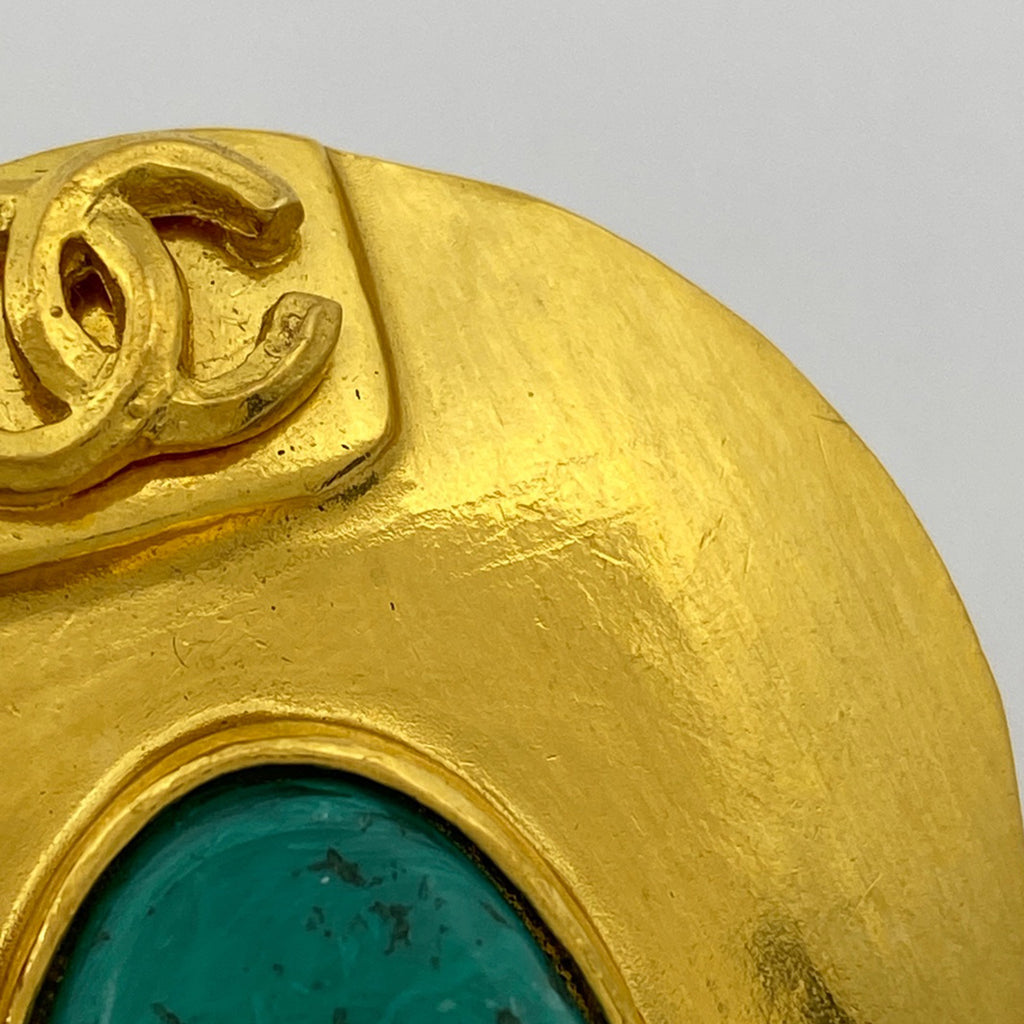 シャネル ココマーク カラーストーン ブローチ ラウンド グリポア ブローチ GP ゴールド レディース 【中古】bracc