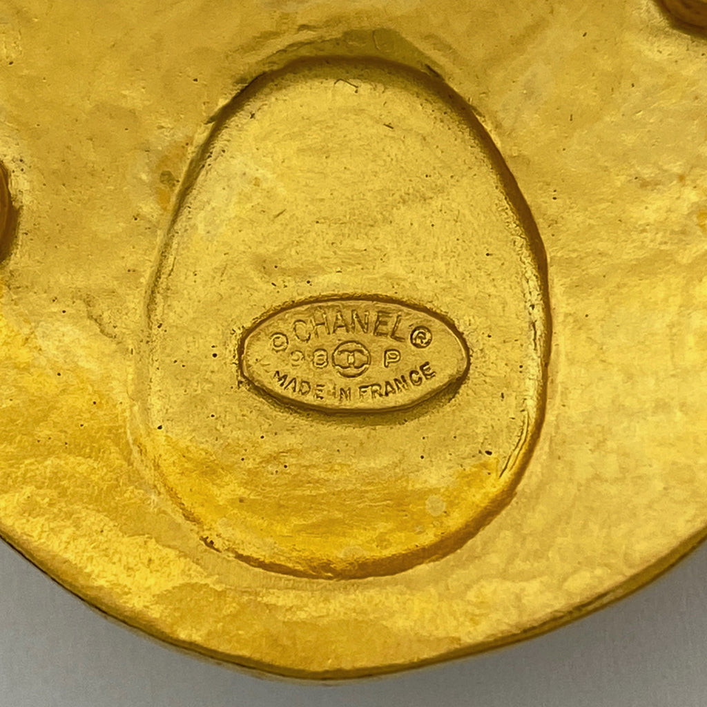 シャネル ココマーク カラーストーン ブローチ ラウンド グリポア ブローチ GP ゴールド レディース 【中古】bracc