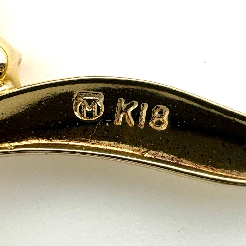 ミキモト パール デザインネックレス YG イエローゴールド ペンダント 真珠 メレダイヤ ネックレス K18 パール ダイヤモンド レディース 【中古】brjwl